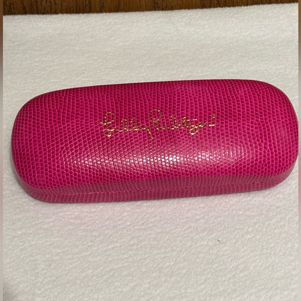 Lilly Pulitzer Pink Print Design Glasses Eyeglasses Sunglasses Case Hard Shell